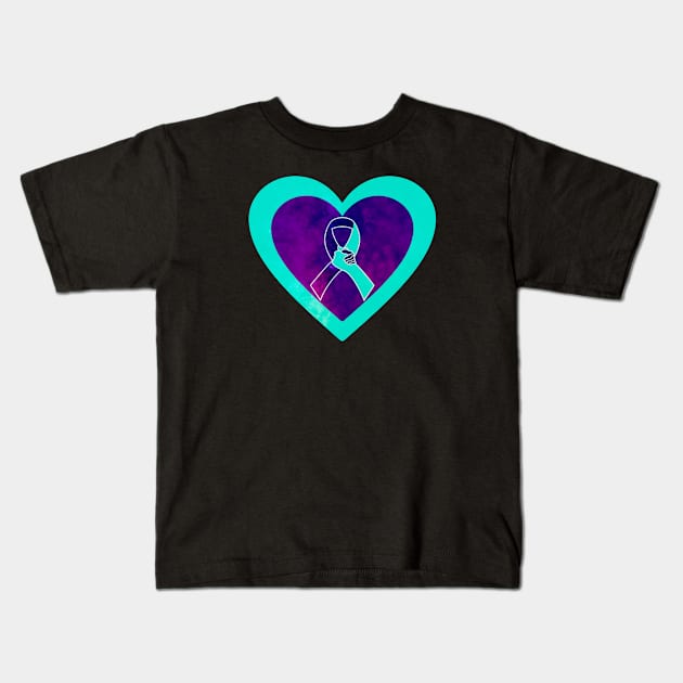 Prevention Awareness Ribbon Kids T-Shirt by CoolMomBiz